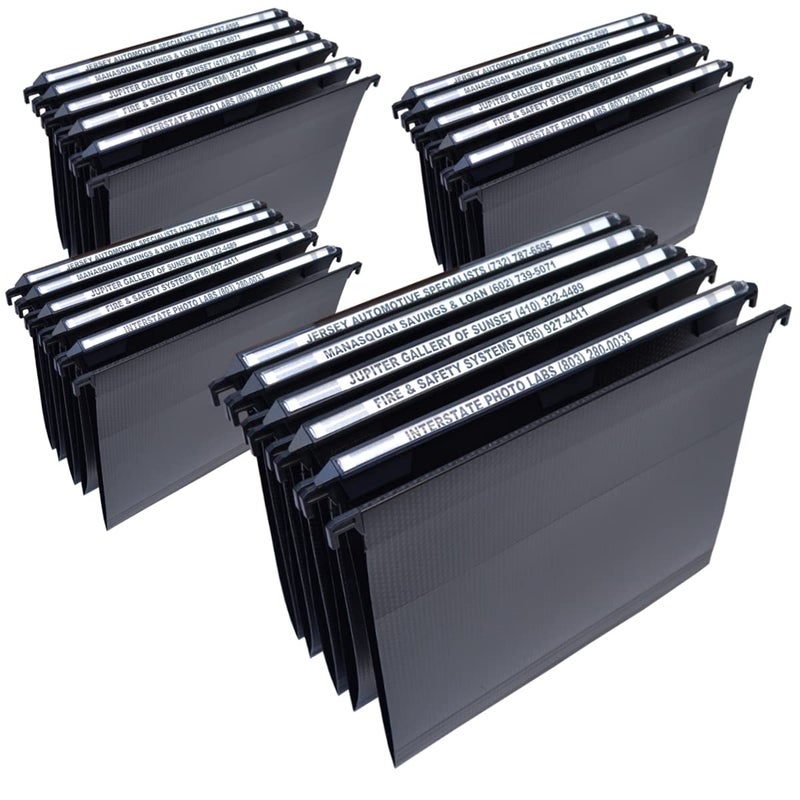 Ultimate Office MagniFile Hanging File Folders V Base Letter Size with 11 inch Magnified Indexes That Double The Size of Your File Titles to Find Files Fast. (Set of 20 Black) - Image 1